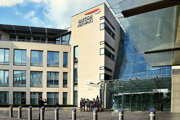 Main entrance to British Airways Head Office in Harmondsworth