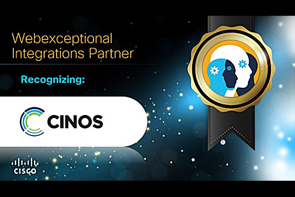 Cinos wins Webexceptional Integrations Partner at Cisco Partner Awards for Refero