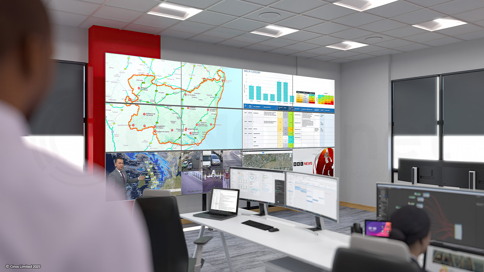 Suffolk fire control room video wall installation